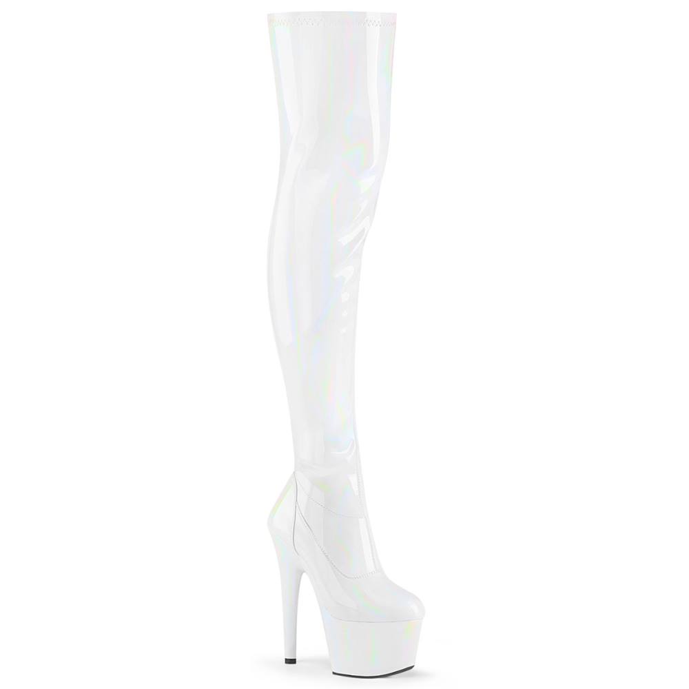 Pleaser - ADORE3000HWR Cuissardes à plateforme - Chaussures de pole dance - Blanc Product image